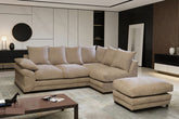 Rio Fernando Right Hand Facing Corner Sofa with removable Footstool Beige