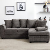 Hannah Jumbo Cord Scatter Back 4 Seater Right Hand Facing Corner Sofa Grey