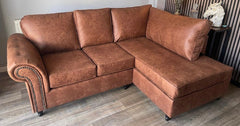 Brooklyn Suede Leather L Shape Corner Sofa