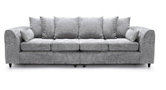 Celestial 4 Seater Scatter Back Chenille Fabric Sofa Silver