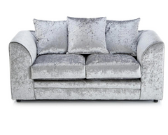 Aurora 2 Seater crushed Velvet Sofa in silver color