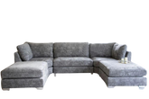 U-Shape High Back Corner Sofa - Grey
