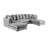 Bishop Luxe Soft Chenille U-Shape Scatter Back Sofa (Grey)