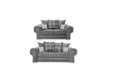 Verona Scatter Back 3+2 Seater Sofa Set Chenille Fabric Grey