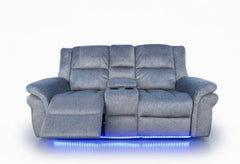 Berlin Fabric Electric Recliner 2 Seater Sofa Grey