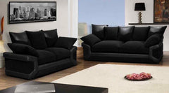 Dino Fabric 3+2 Seater Sofa Set Foam Seating Black-Black