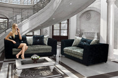 DYLAN Crushed Velvet 3 & 2 Seater Sofa Set