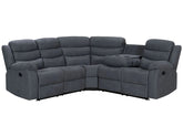 Roman Fabric Recliner Corner sofa Grey