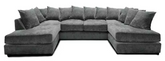 CAMBRIDGE U Shape Cehnille Fabric Scatter Back Sofa