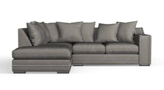 Luxury Cruise Corner - Studded Arms Left Hand Facing Corner Sofa Seal Grey