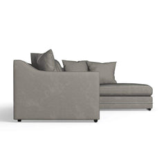 Luxury Cruise Corner - Studded Arms Left Hand Facing Corner Sofa Seal Grey