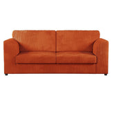Hannah Jumbo Cord Full Back 3 Seater Sofa Orange