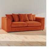 Hannah Jumbo Cord Scatter Back 3 Seater Sofa Orange