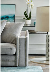 Luxury Cruise Corner - Studded Arms Left Hand Facing Corner Sofa Seal Grey