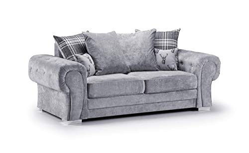 Luxury scatter back sofa grey 2 seater