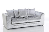Aurora 3 Seater Crushed Velvet Sofa set in silver color