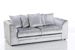 Aurora 3 Seater Crushed Velvet Sofa set in silver color