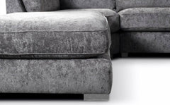 Bishop Luxe Soft Chenille U-Shape Scatter Back Sofa (Grey)