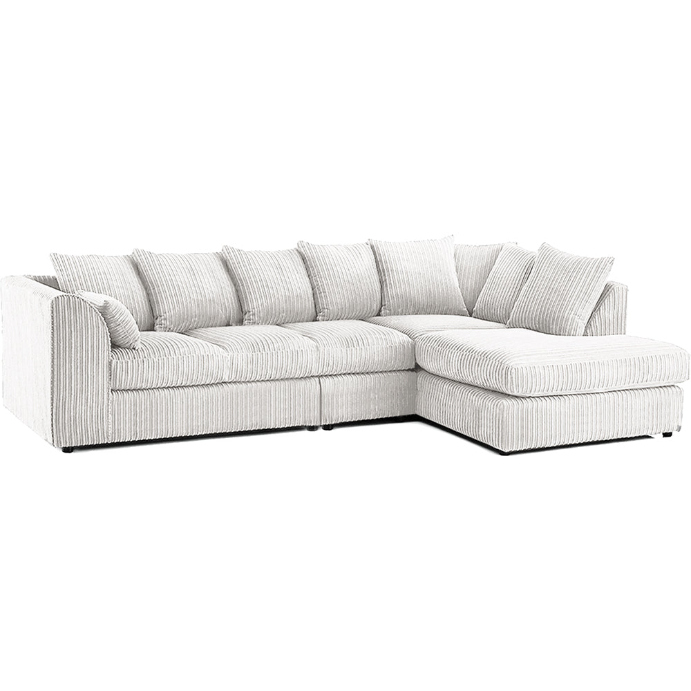 DYLAN 5 Seater Jumbo Cord L Shaped Corner Sofa with Scatter Back