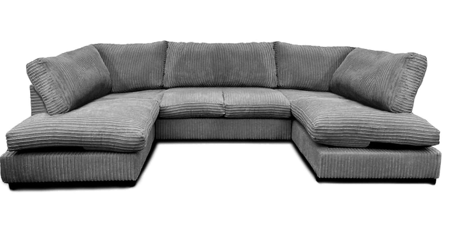 CAMBRIDGE U Shape Jumbo Cord Fabric Full Back Sofa