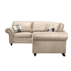 Oakland Suede Leather 1c2 Corner Sofa Marble