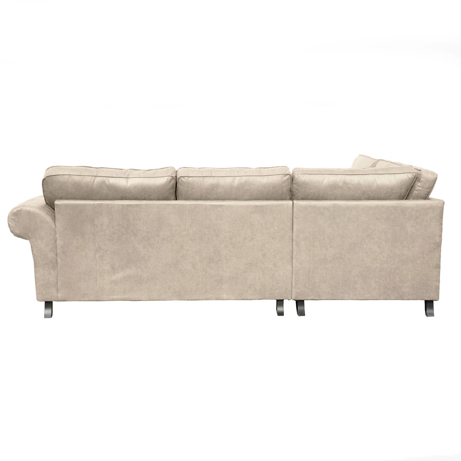 Oakland L Shaped 4 Seater Suede Leather Corner Sofa Marble