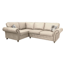 Oakland Suede Leather 1c2 Corner Sofa Marble