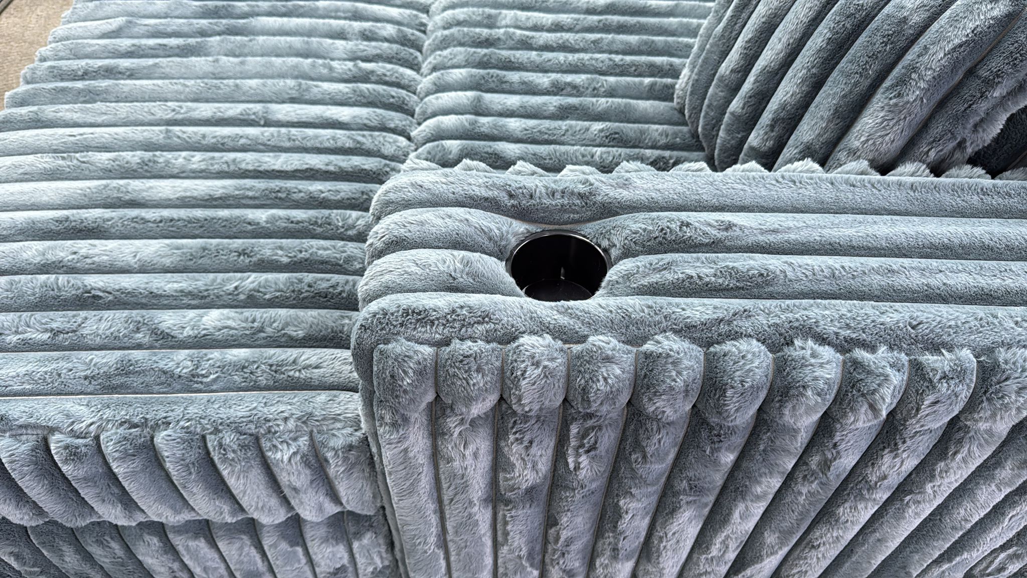 LUXE Fabric Chunky Cord Sofa with 2 Footstool