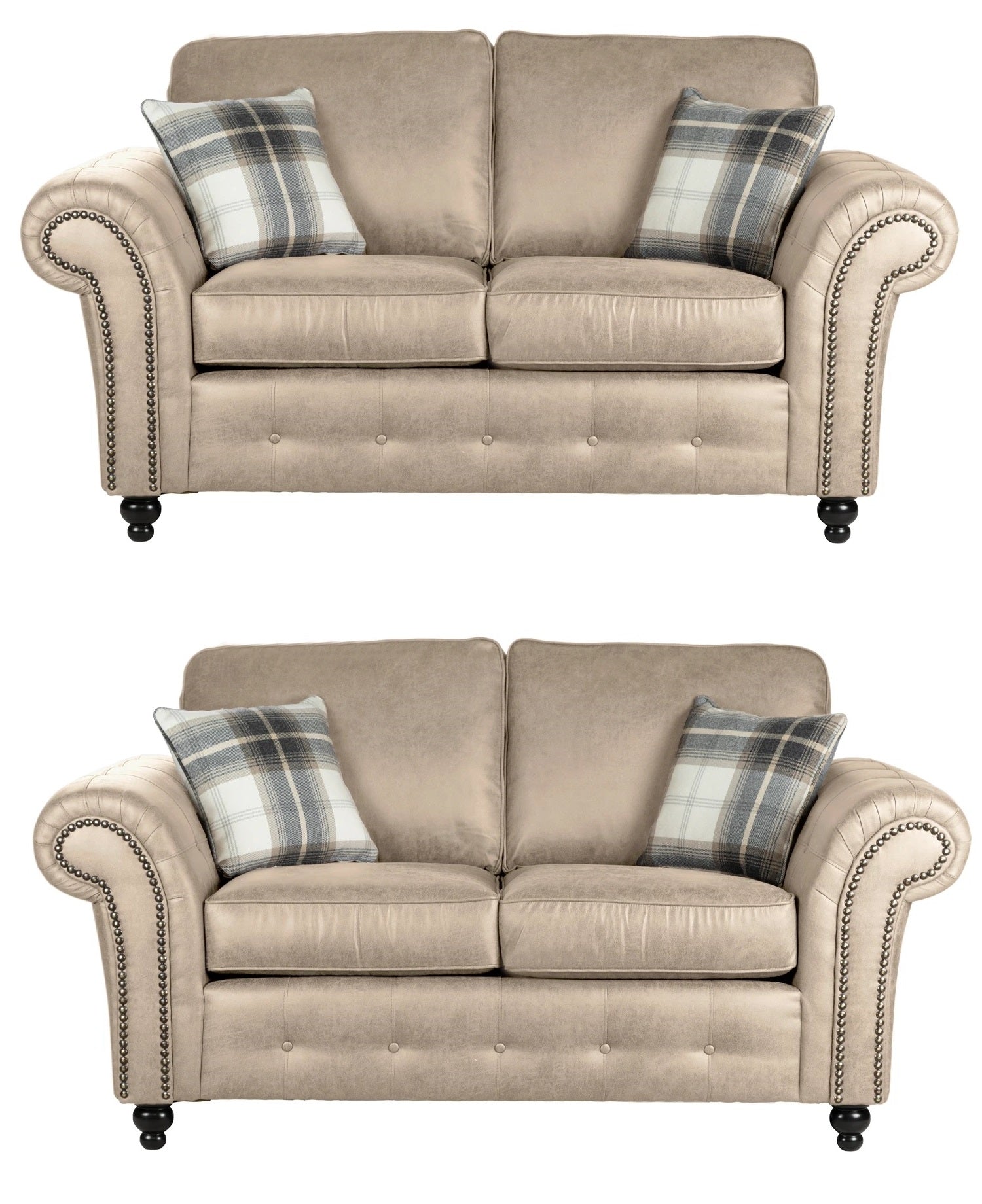 Oakland 3 Seater +2 Seater Sofa Set, 2+2, 3+3 Black/Brown/Marble
