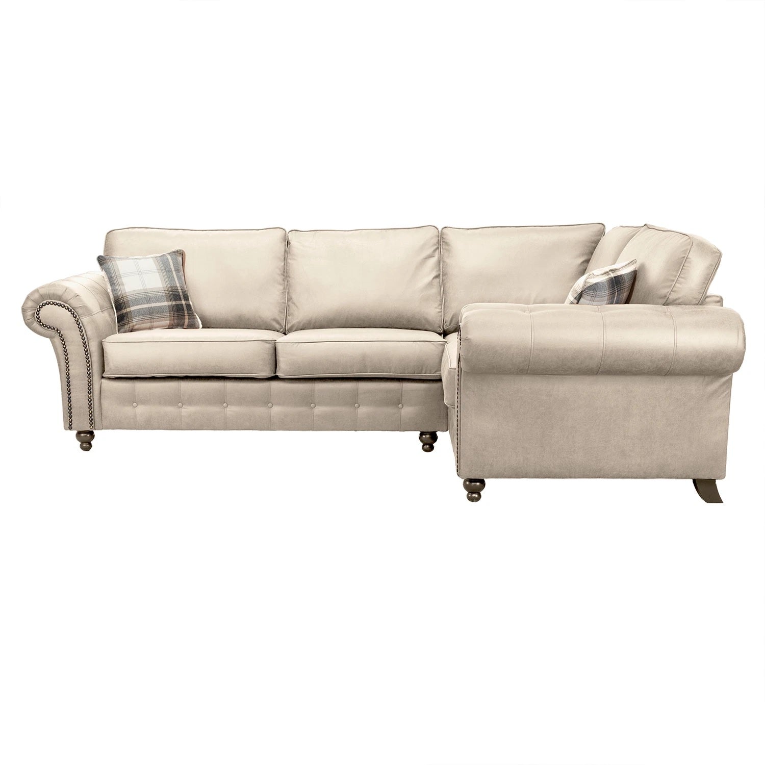 Oakland L Shaped 4 Seater Suede Leather Corner Sofa Marble