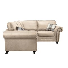 Oakland Suede Leather 2c1 Corner Sofa Marble