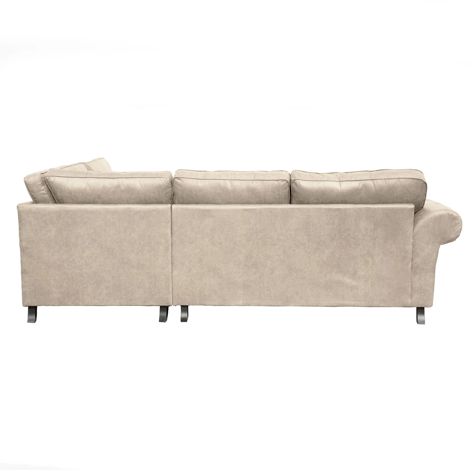 Oakland Suede Leather 2c1 Corner Sofa Marble