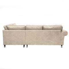 Oakland Suede Leather 2c1 Corner Sofa Marble