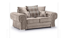 Verona 3 Seater +2 Seater Scatter Back Fabric Sofa Set Beige