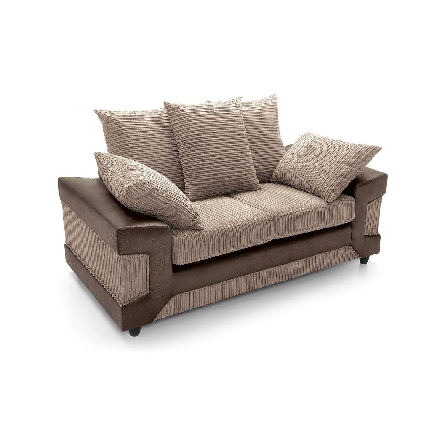 Dino 3 and 2 Seater Jumbo Cord Sofa Set in Brown&Coffee