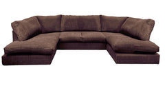 CAMBRIDGE U Shape Jumbo Cord Fabric Full Back Sofa