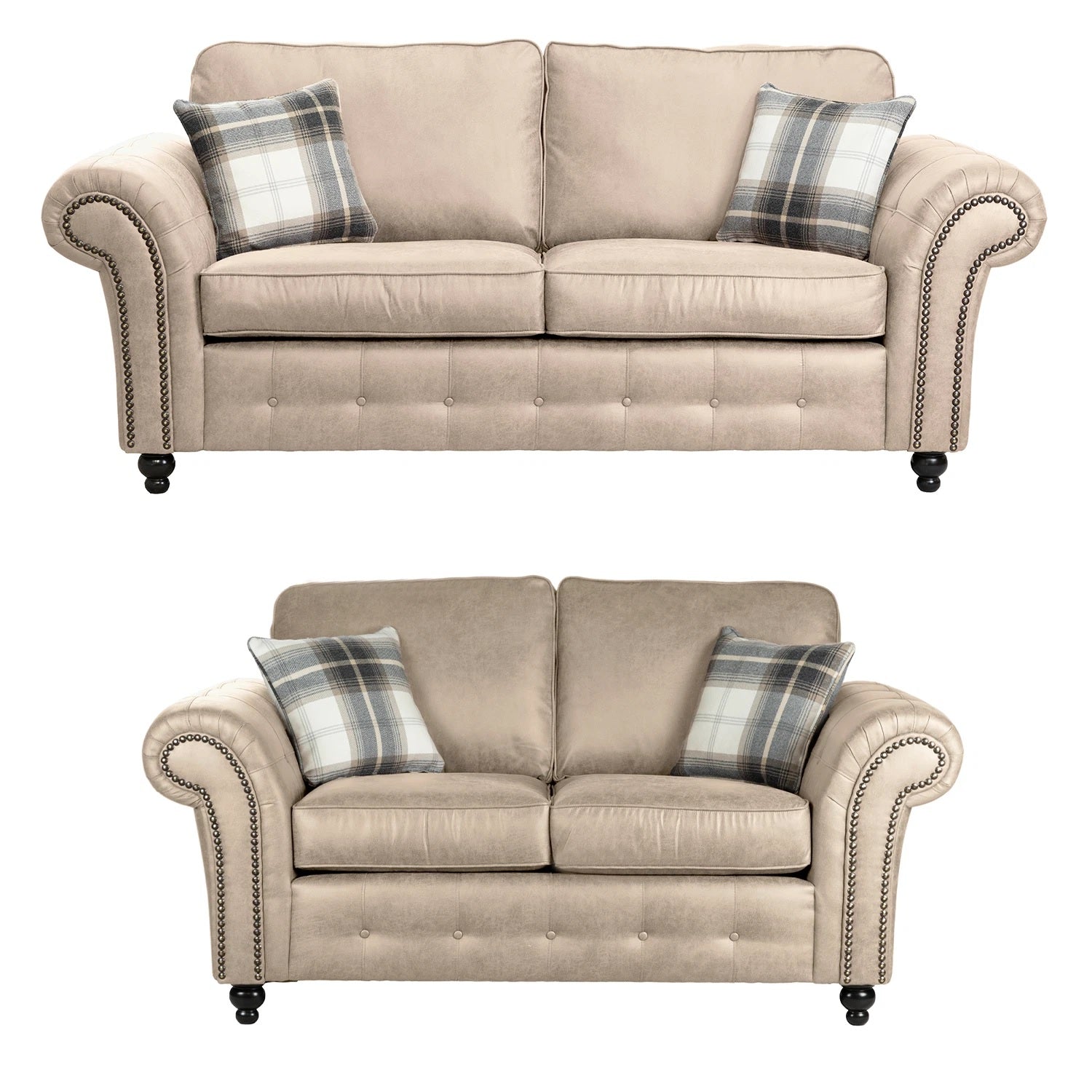 Oakland 3 Seater +2 Seater Sofa Set, 2+2, 3+3 Black/Brown/Marble