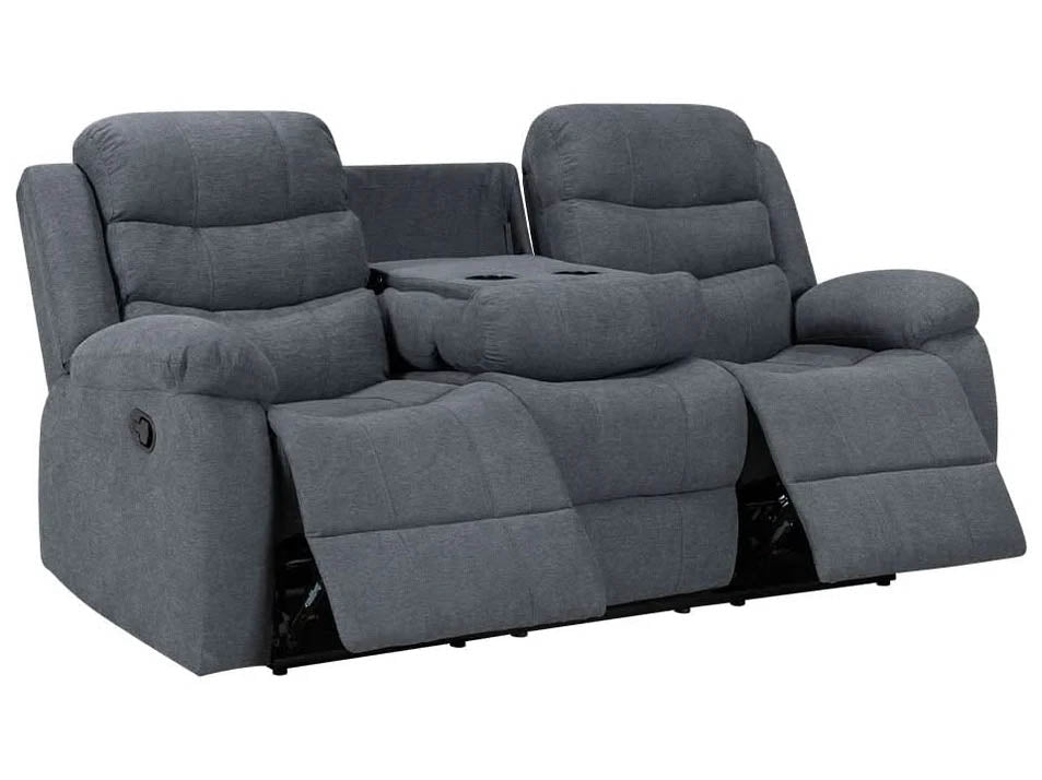 Roman Fabric Recliner 3 Seater sofa in Grey