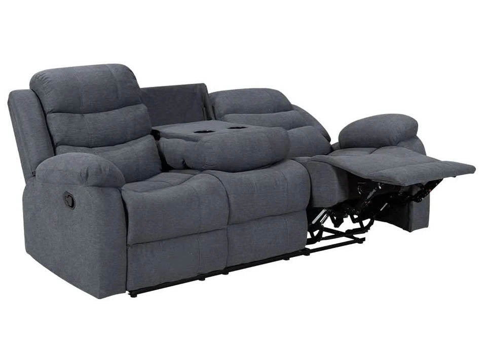 Roman Fabric Recliner 3 Seater sofa in Grey