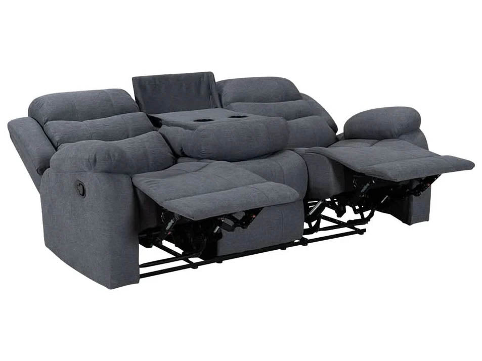Roman Fabric Recliner 3 Seater sofa in Grey