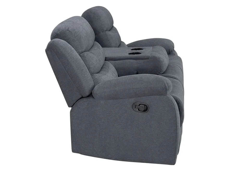 Roman Fabric Recliner 3 Seater sofa in Grey
