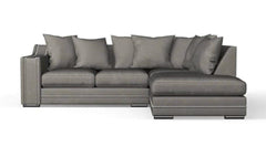 Luxury Cruise Corner - Studded Arms Right Hand Facing Corner Sofa Seal Grey