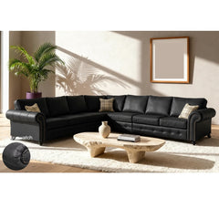 Oakland Suede Leather 3c3 Corner Sofa