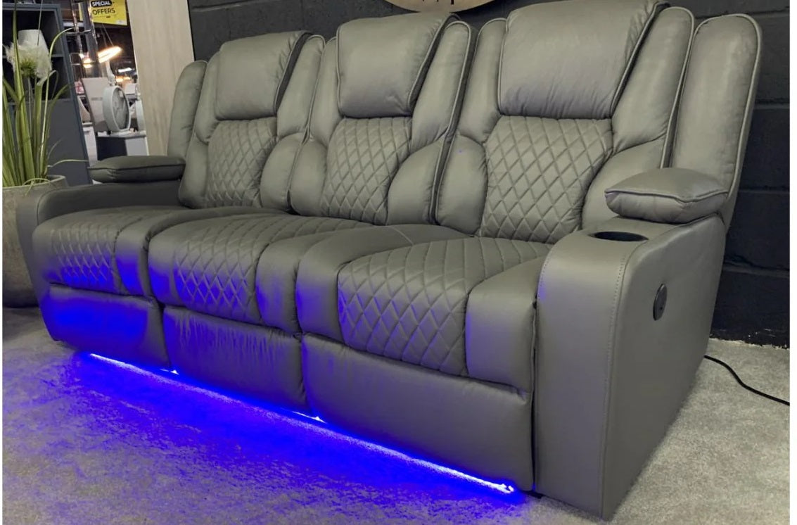 Orlando Recliner 3 seater Sofa Electric Leather Recliner