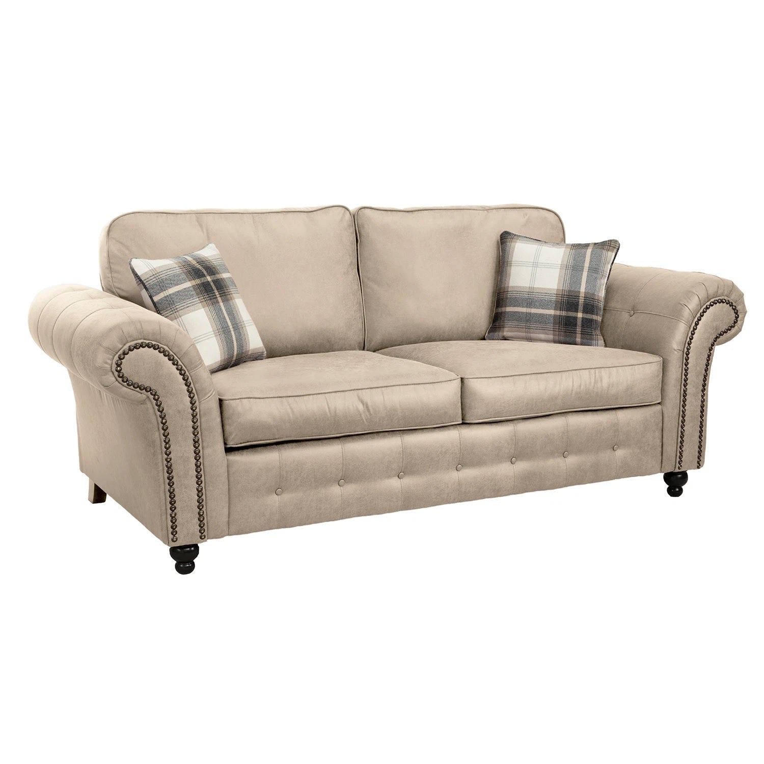 Oakland Suede Leather 3 Seater Sofa