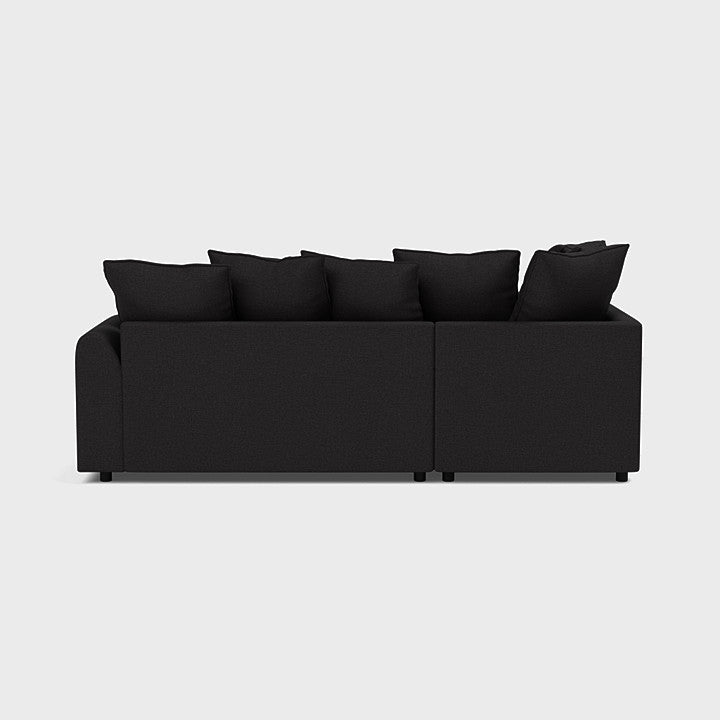 Chiswick Left Hand Facing Corner Sofa with Footstool Black