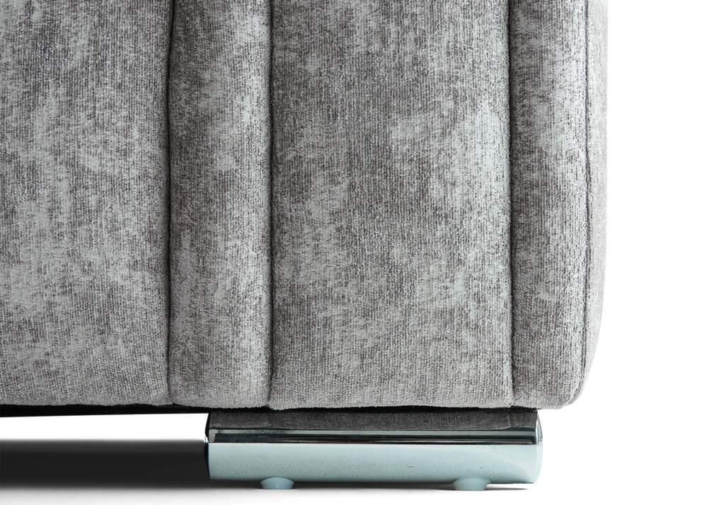 Chiswick Left Hand Facing Corner Sofa with Footstool Silver