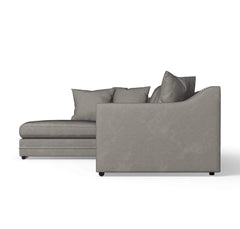 Luxury Cruise Corner - Studded Arms Right Hand Facing Corner Sofa Seal Grey