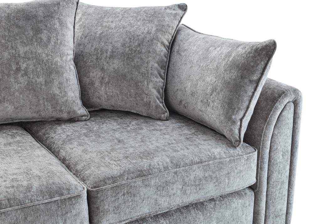Chiswick Right Hand Facing Corner Sofa with Footstool Silver