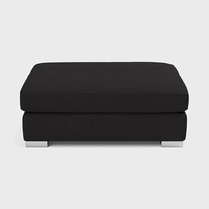 Chiswick Left Hand Facing Corner Sofa with Footstool Black